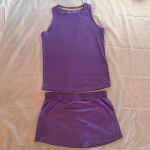 Girls XL 16 Xersion Athletic Set Purple Tank + Skort